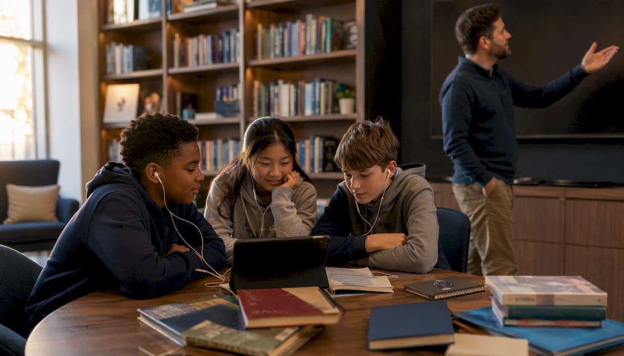 Small ELL group audiobook follow-up session