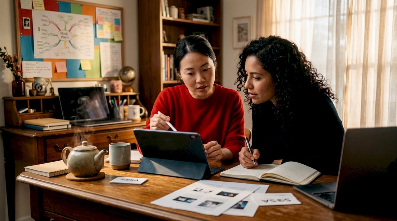 Two women discussing SMB helpdesk choices