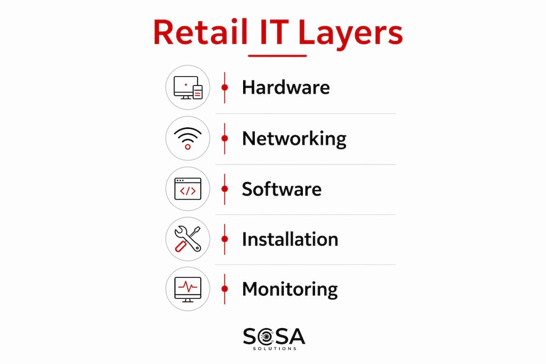 Infographic showing retail IT infrastructure layers