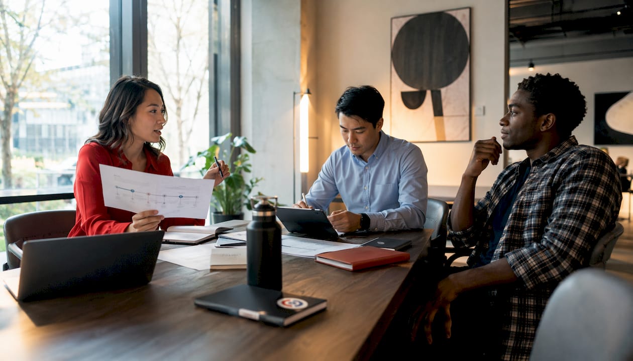 Diverse team planning IT scalability