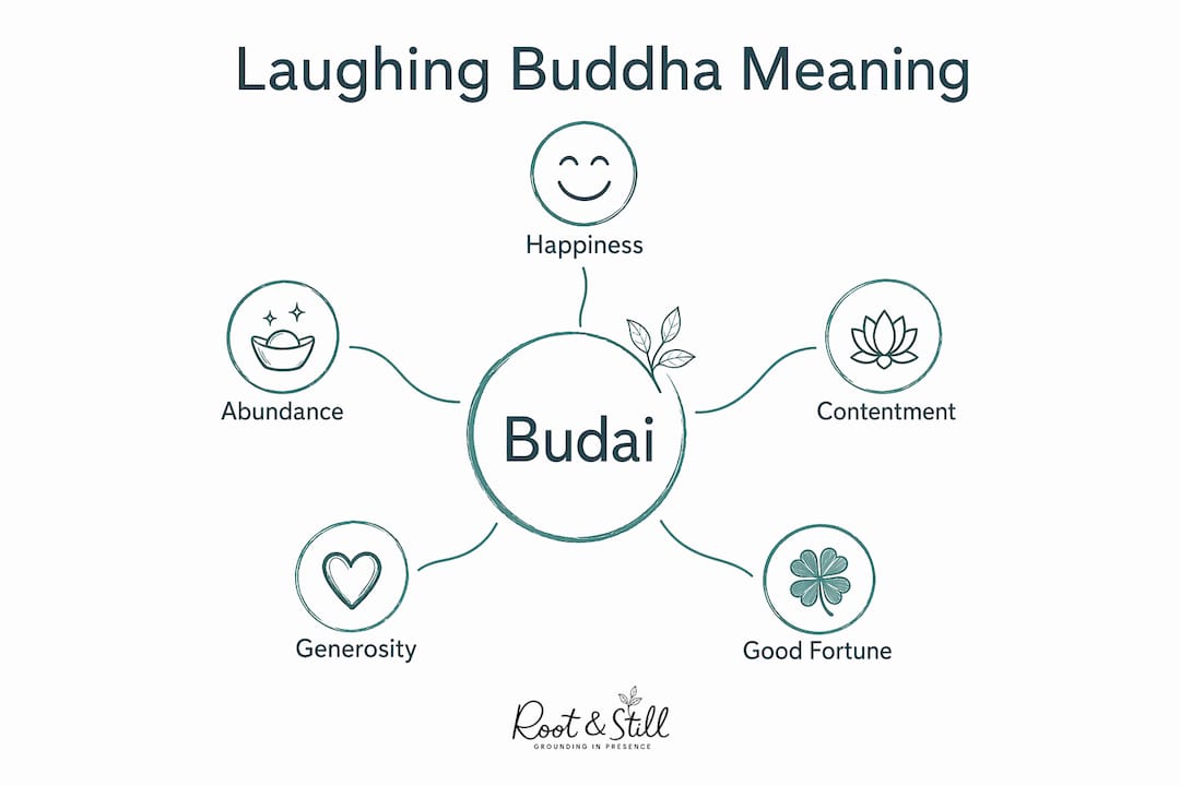 Infographic of Laughing Buddha symbol meanings