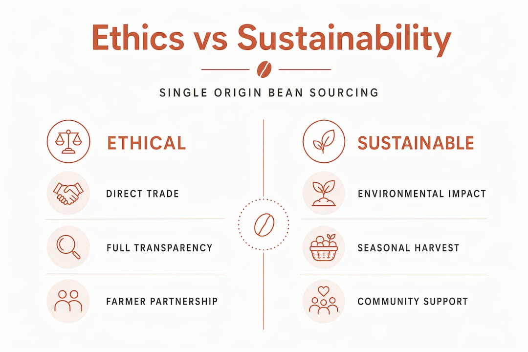 Infographic comparing ethical and sustainable sourcing