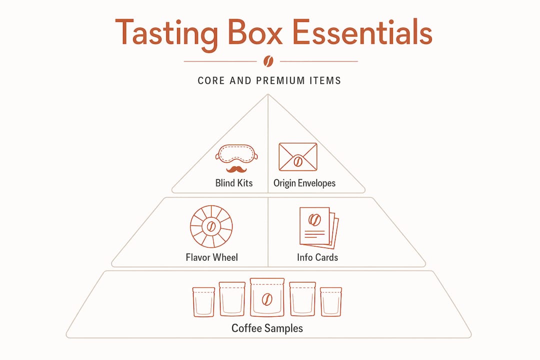 Infographic showing coffee tasting box hierarchy