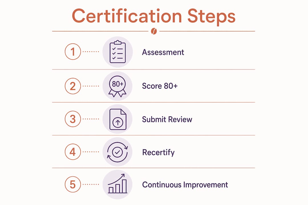 Infographic illustrating B Corp certification steps