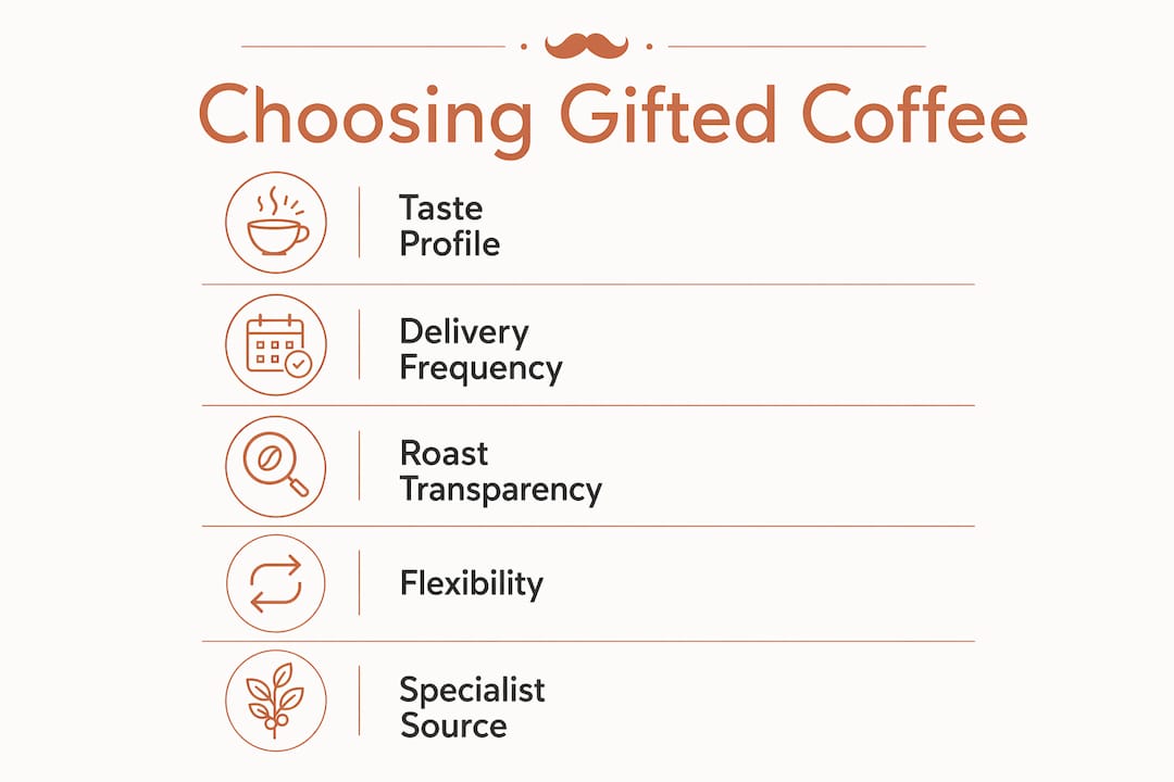 Infographic on factors for choosing gifted coffee plans