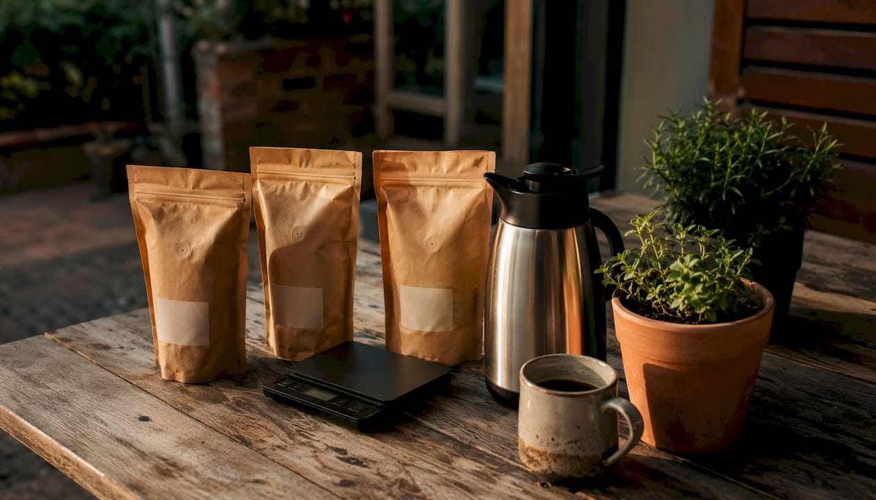 Coffee bags and brewing tools for nordic roast selection