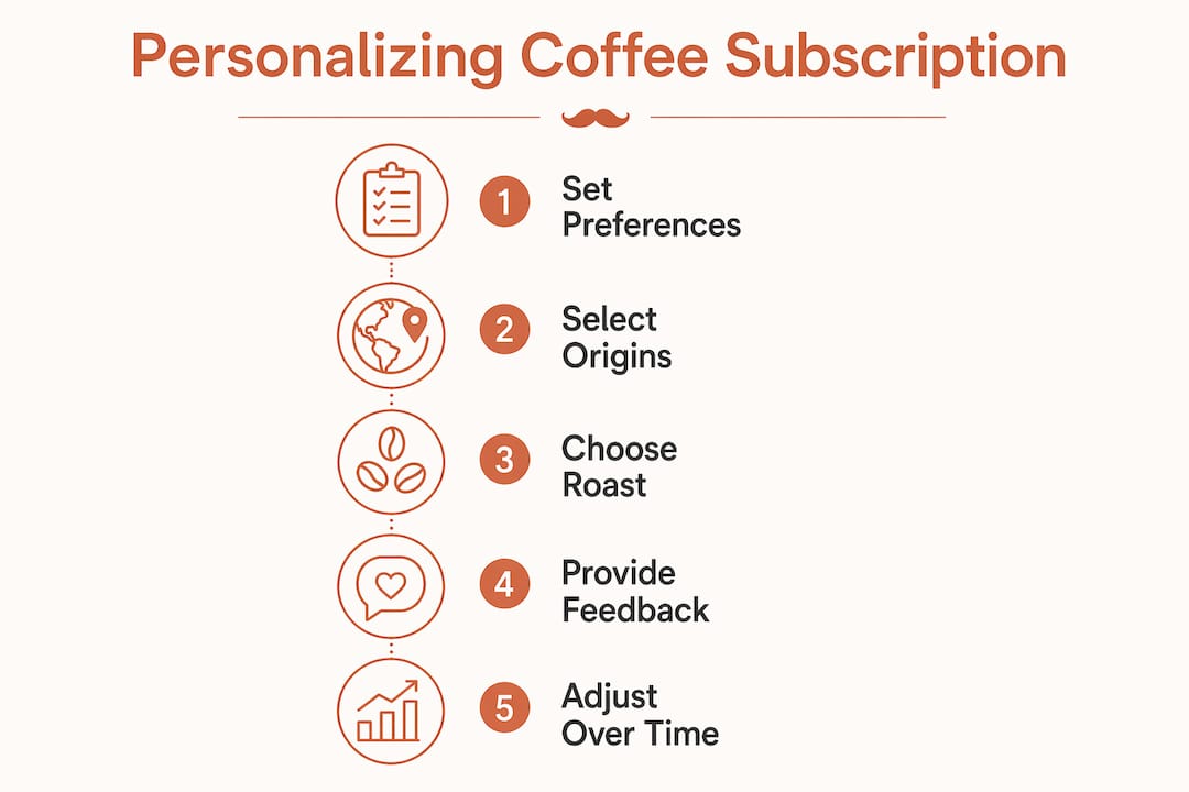 Infographic detailing coffee subscription personalization steps