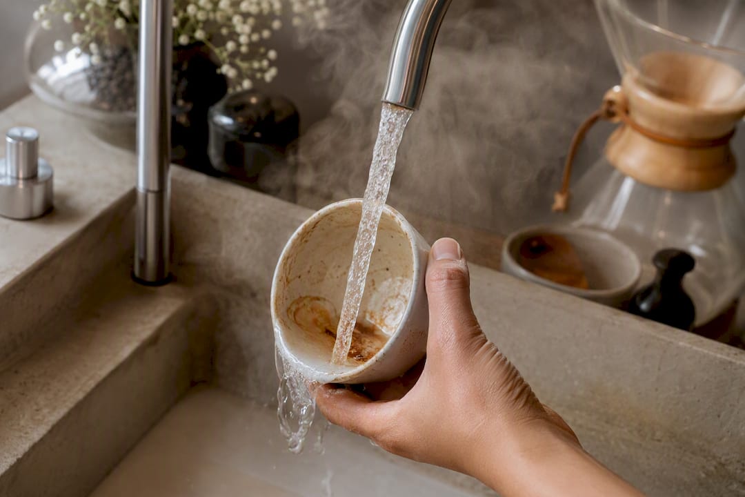 Hot water rinsing ceramic cupping cup
