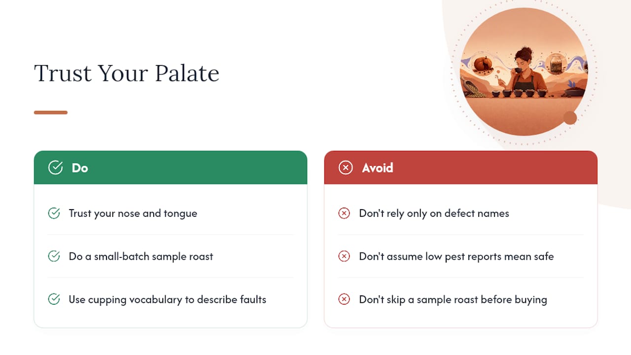 The Real Skill Isn't Naming Defects, It's Trusting Your Palate — overview diagram