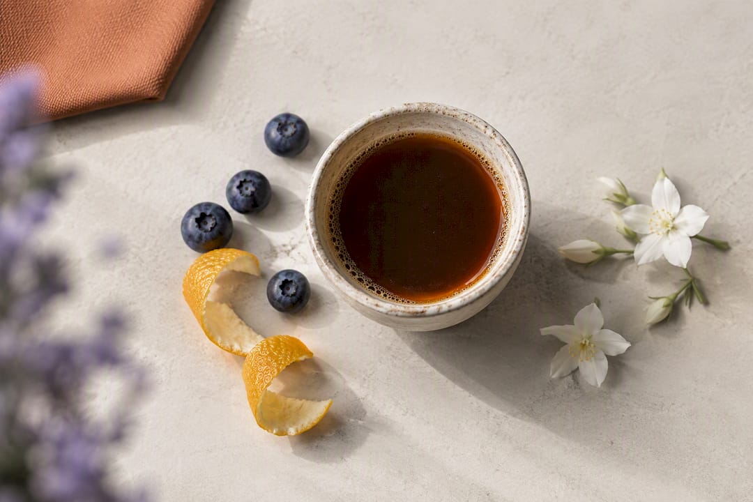 Light roast coffee with citrus and blueberry notes