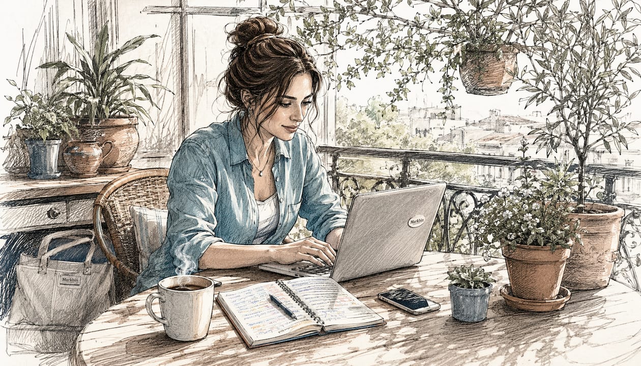 Woman typing guest post pitches on laptop