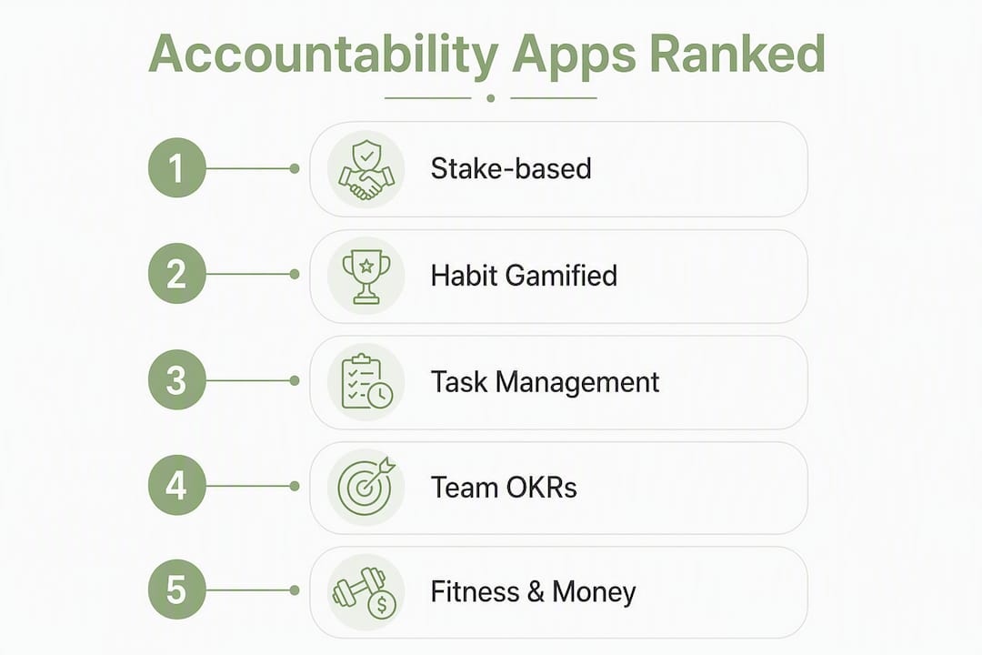 Infographic showing types of accountability apps