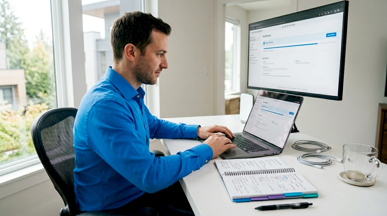 Developer submitting app to App Store workspace