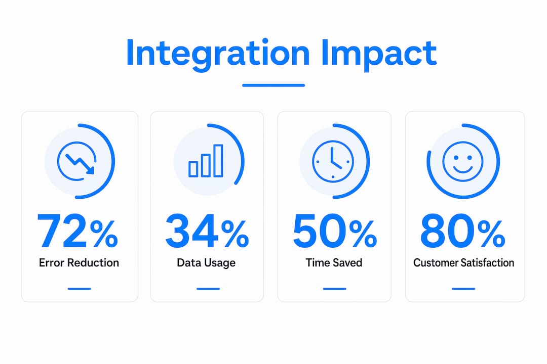 Infographic illustrating key integration impact statistics