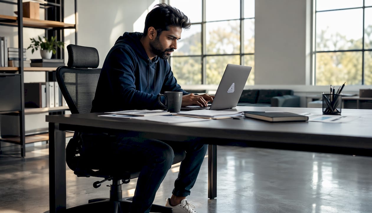 DevOps engineer deploying app on laptop