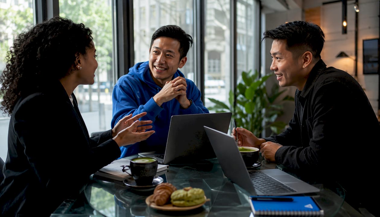 Team discussing part-time developer retainer