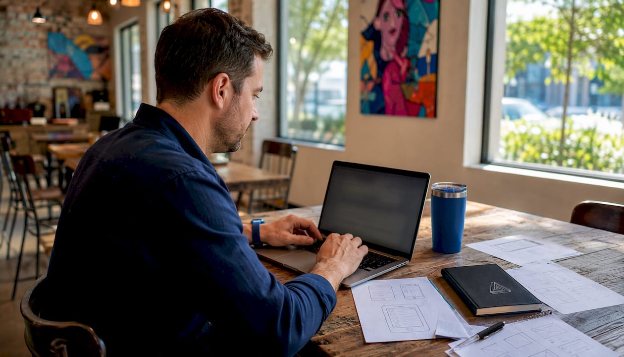 Founder coordinating app maintenance contractor