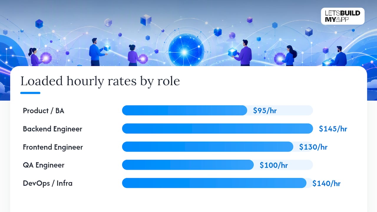 Diagram of roles, hourly rates, and phase hours