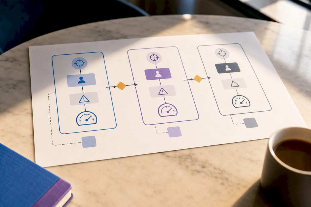 One-page MVP roadmap with milestone gates