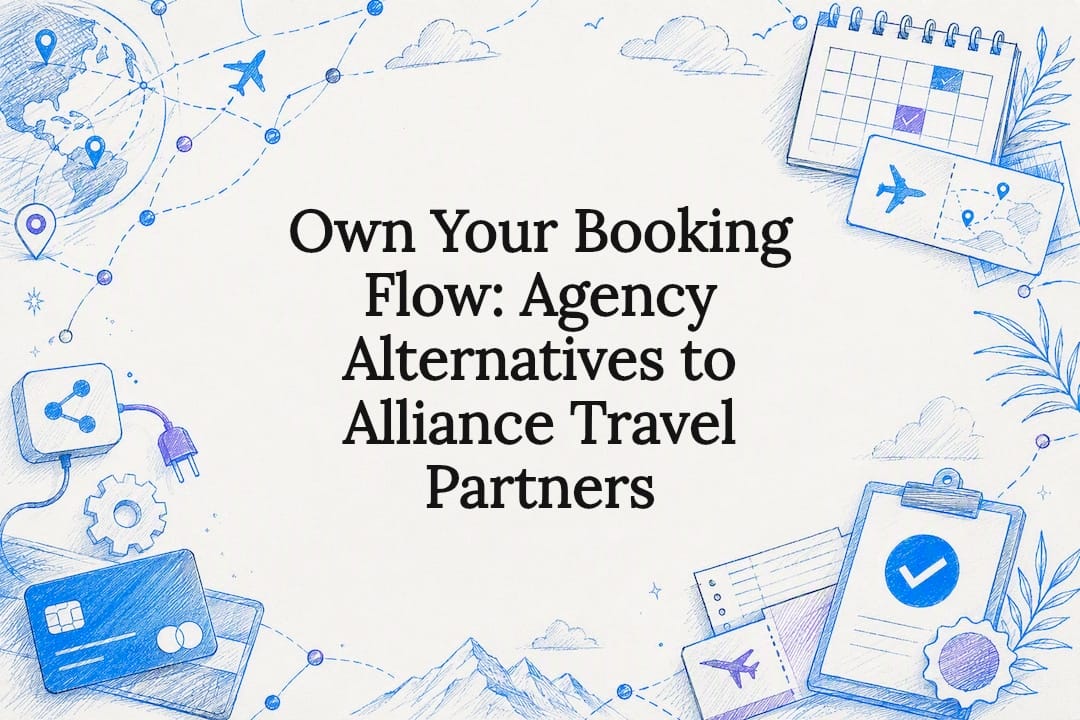 Decorative booking flow title card
