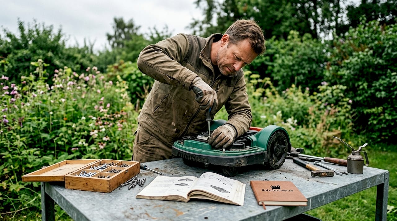 Vid byte av knivblad används en magnetisk skruvmejsel för att underlätta arbetet.