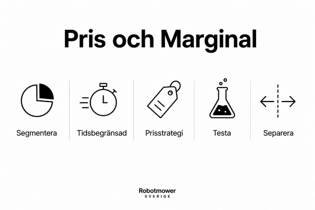 Grafisk översikt som steg för steg visar prissättning och marginaler för våra trädgårdspaket