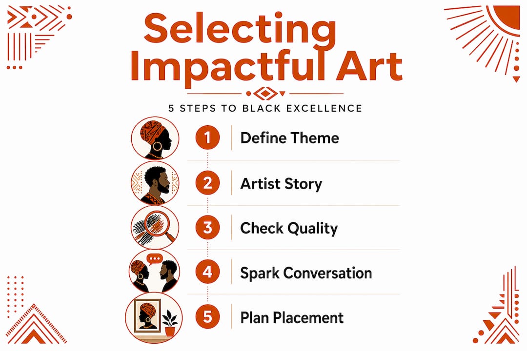 Infographic five steps for choosing Black Excellence art