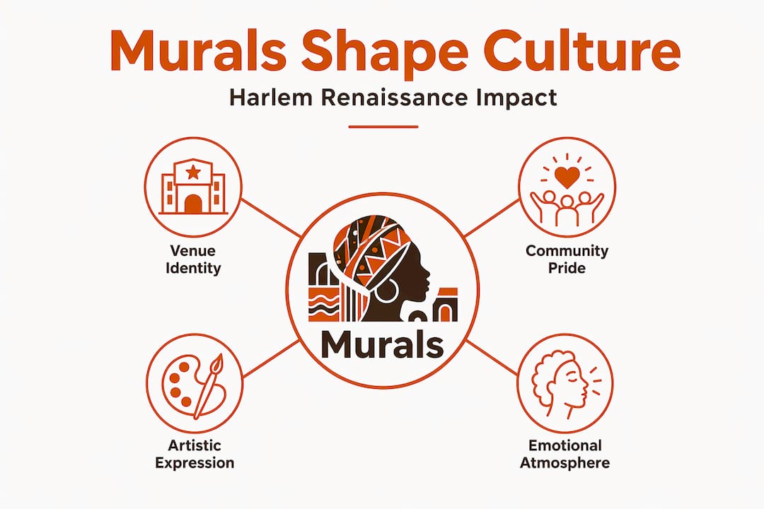 Infographic showing murals’ cultural impact in Harlem