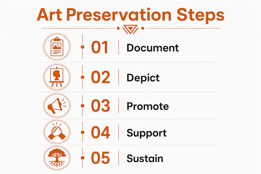 Infographic illustrating Lowcountry art preservation stages