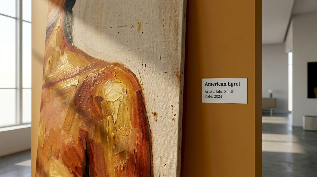 Close-up of warm color palette painting