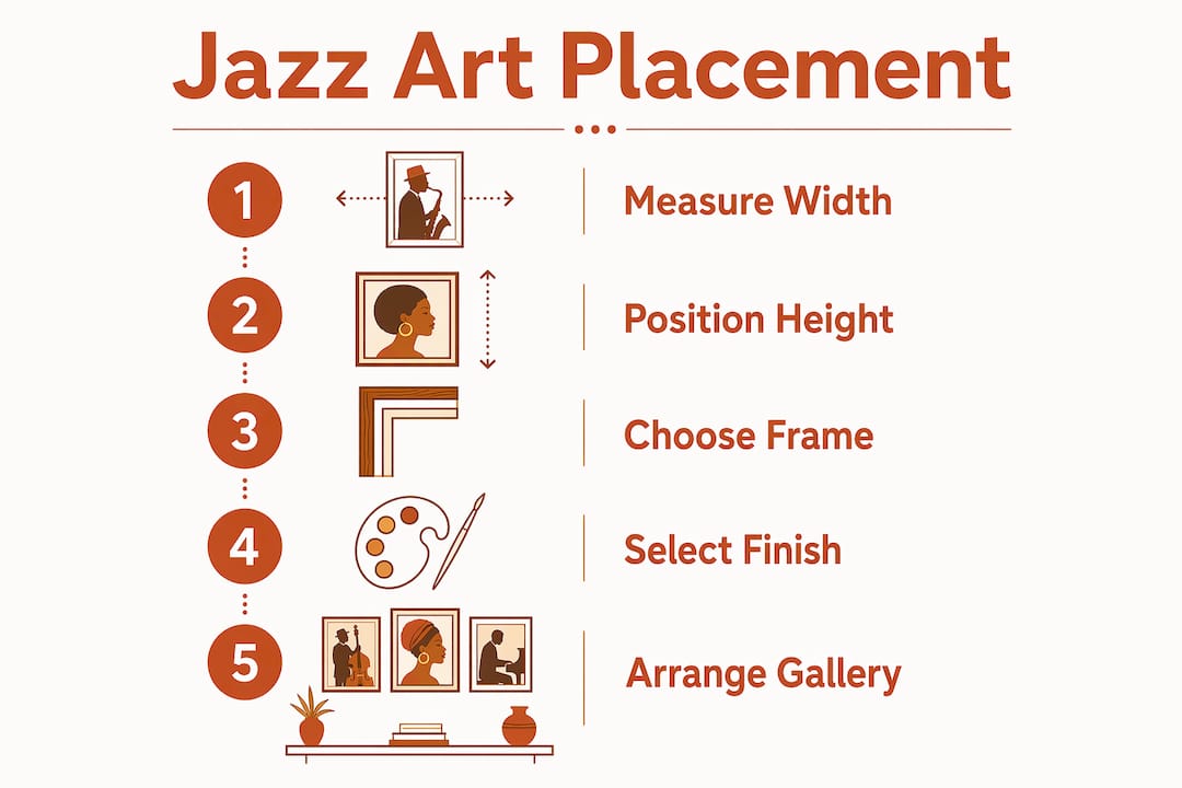 Infographic showing jazz art placement steps