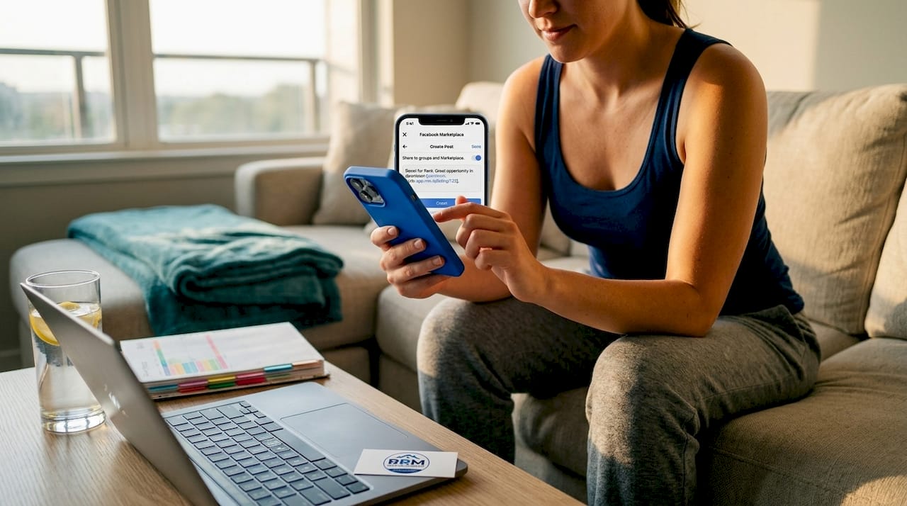 Landlord sharing rental link on phone