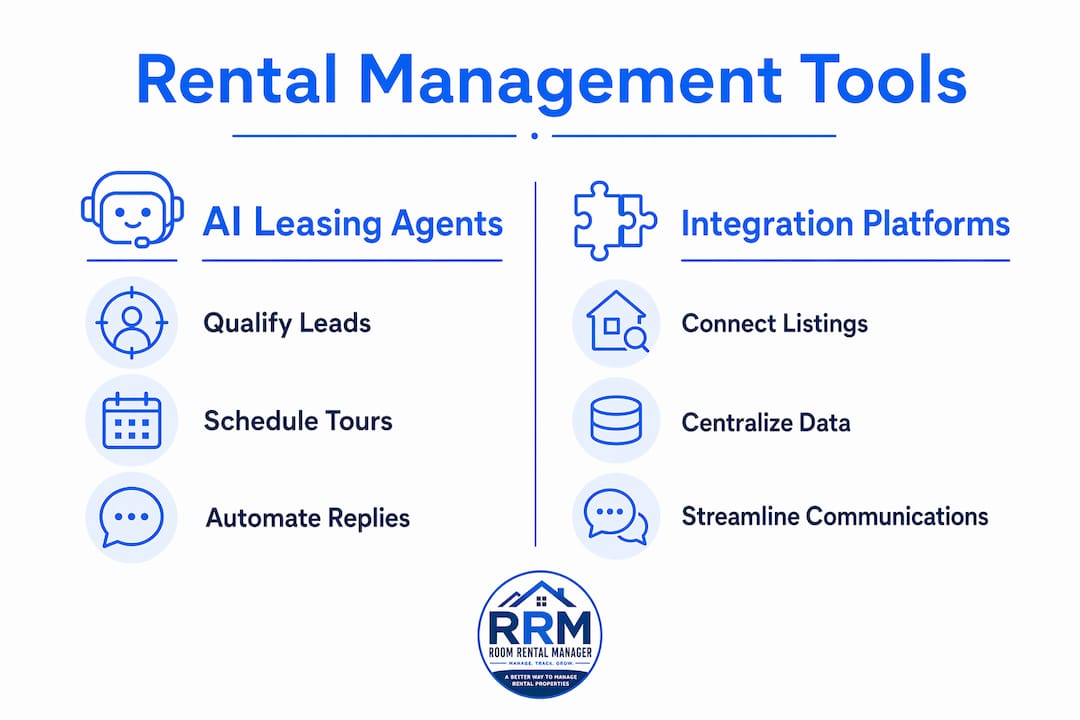 Infographic comparing rental inquiry management tool categories