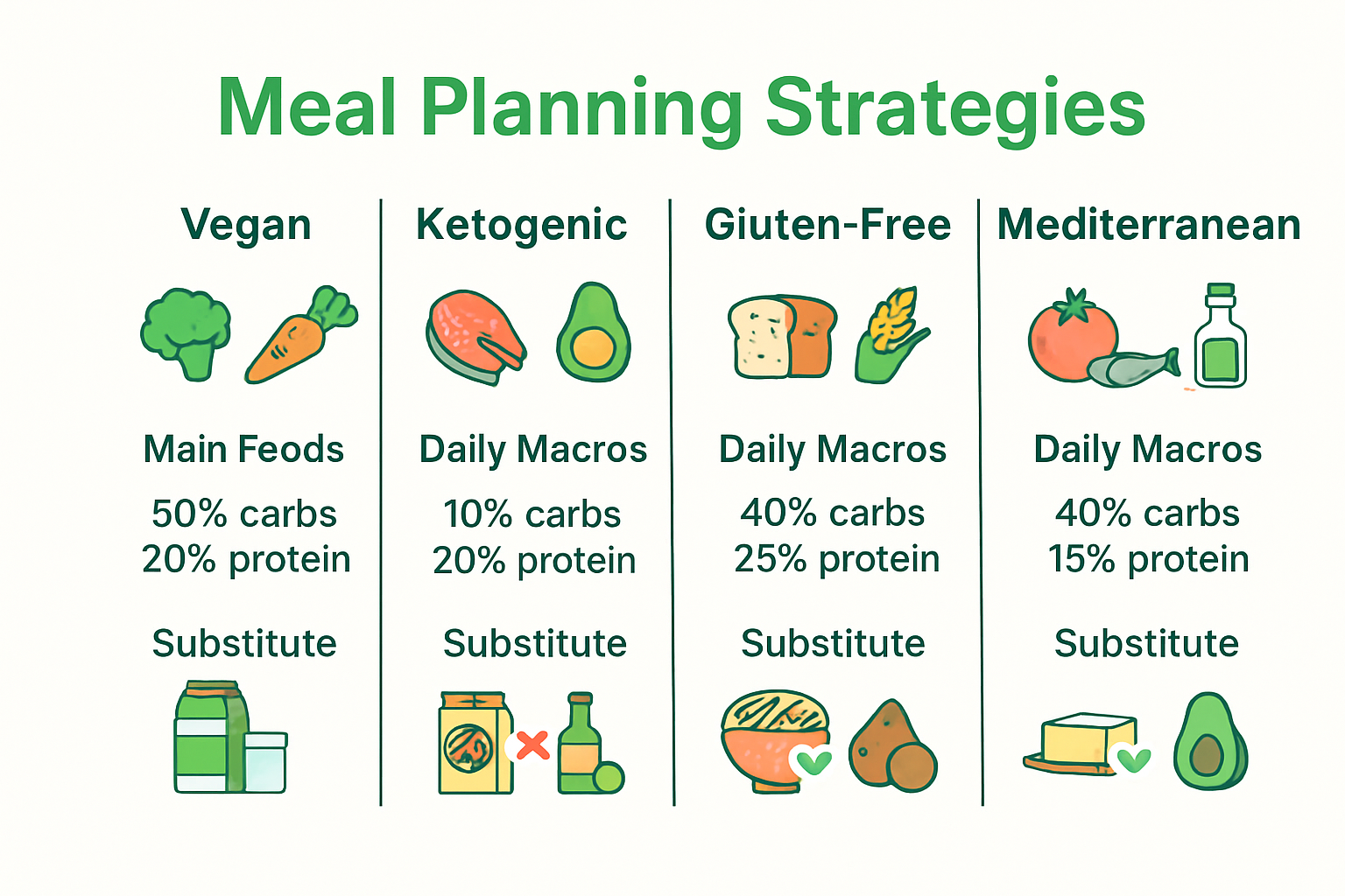Meal planning strategies for different diets