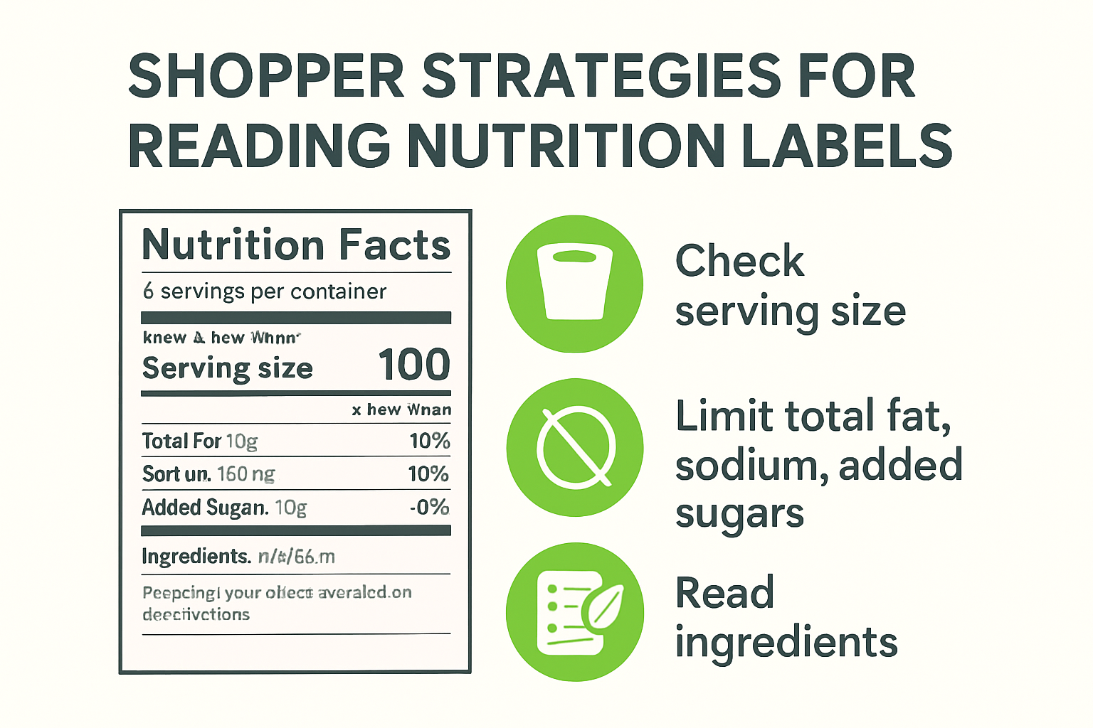 Infographic breaking down nutrition labels and healthy shopping choices