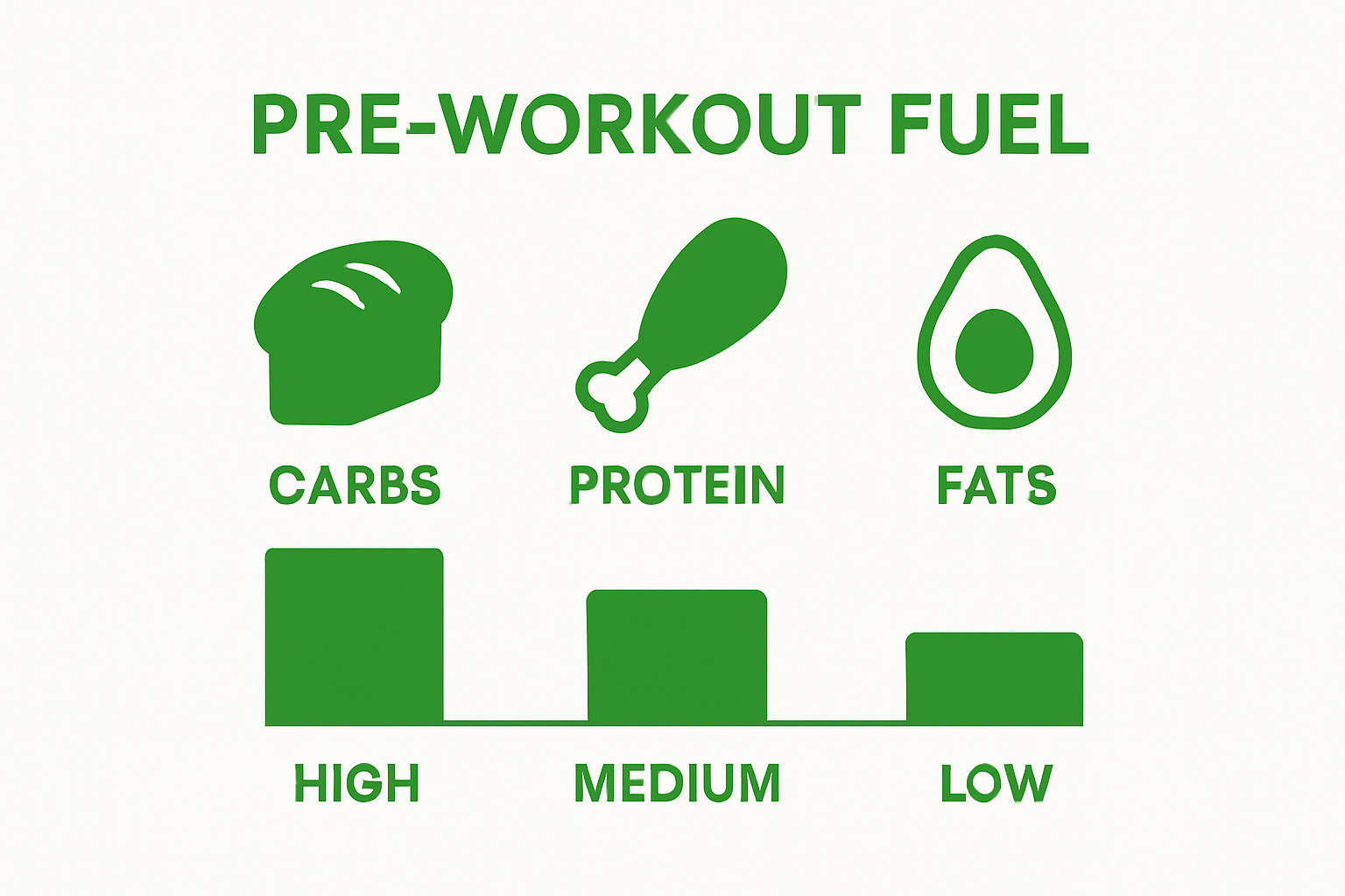 Comparison of carbs, proteins, fats for pre workout