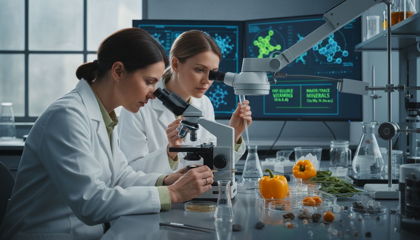 Vitamins vs Minerals: Complete Nutrient Breakdown 1 biochemistry lab nutrient samples