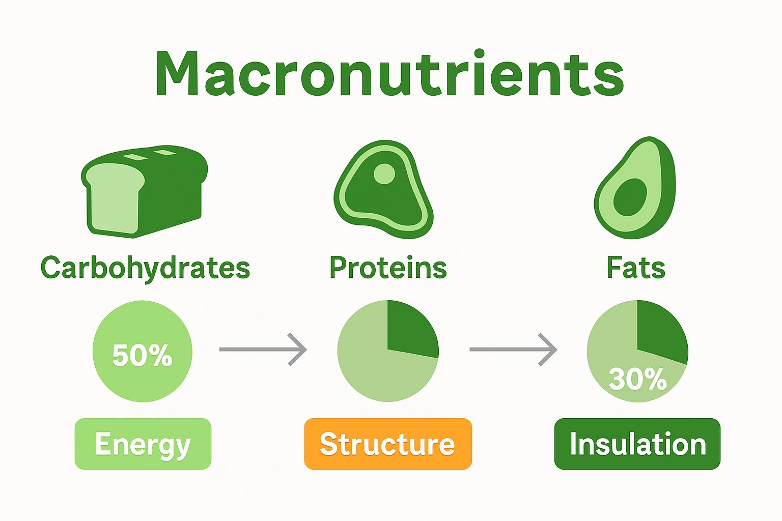 Macronutrients comparison infographic