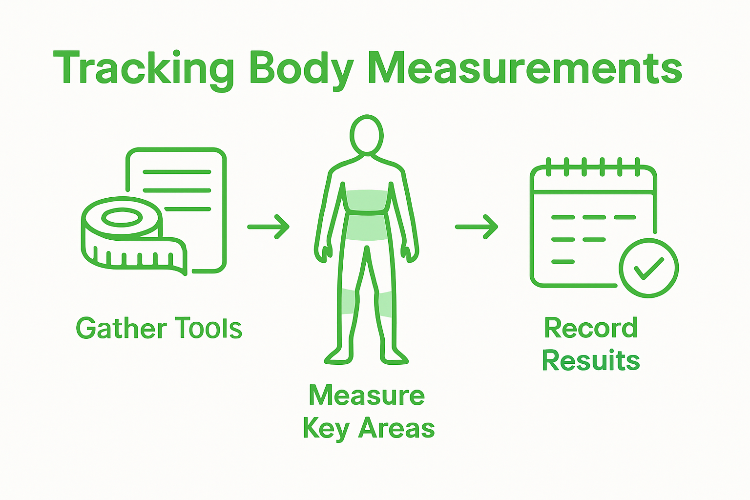 Body measurements tracking steps infographic