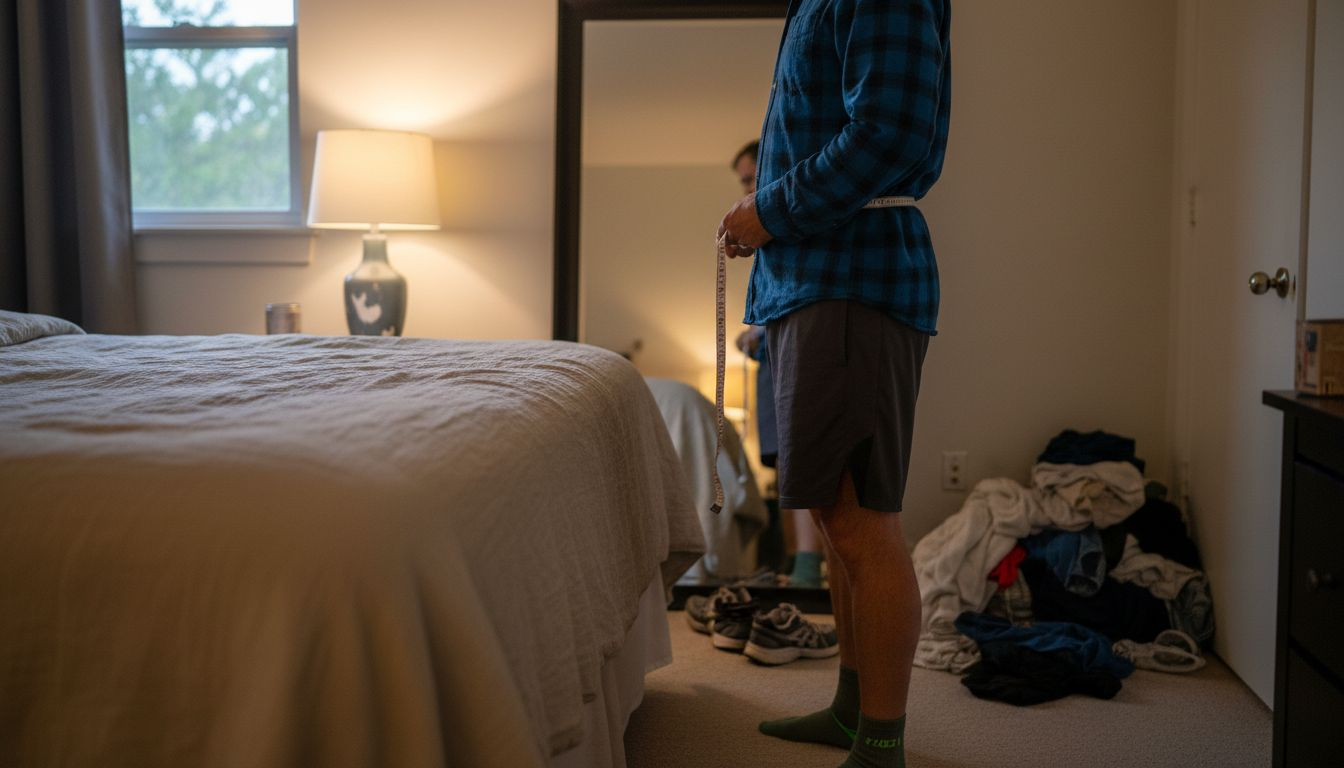 Signs of Healthy Weight Loss – What Success Looks Like 1 Man measuring waist for body composition check