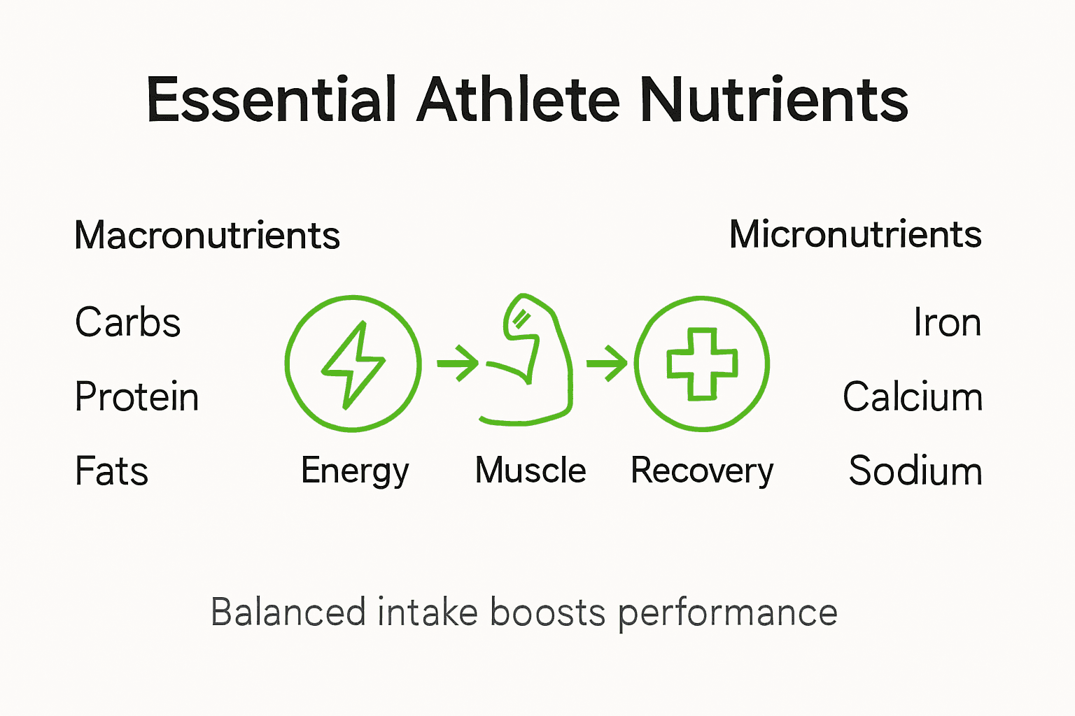 Sports Nutrition Basics: Fueling Fitness Performance 1 Infographic essential nutrients for athletes