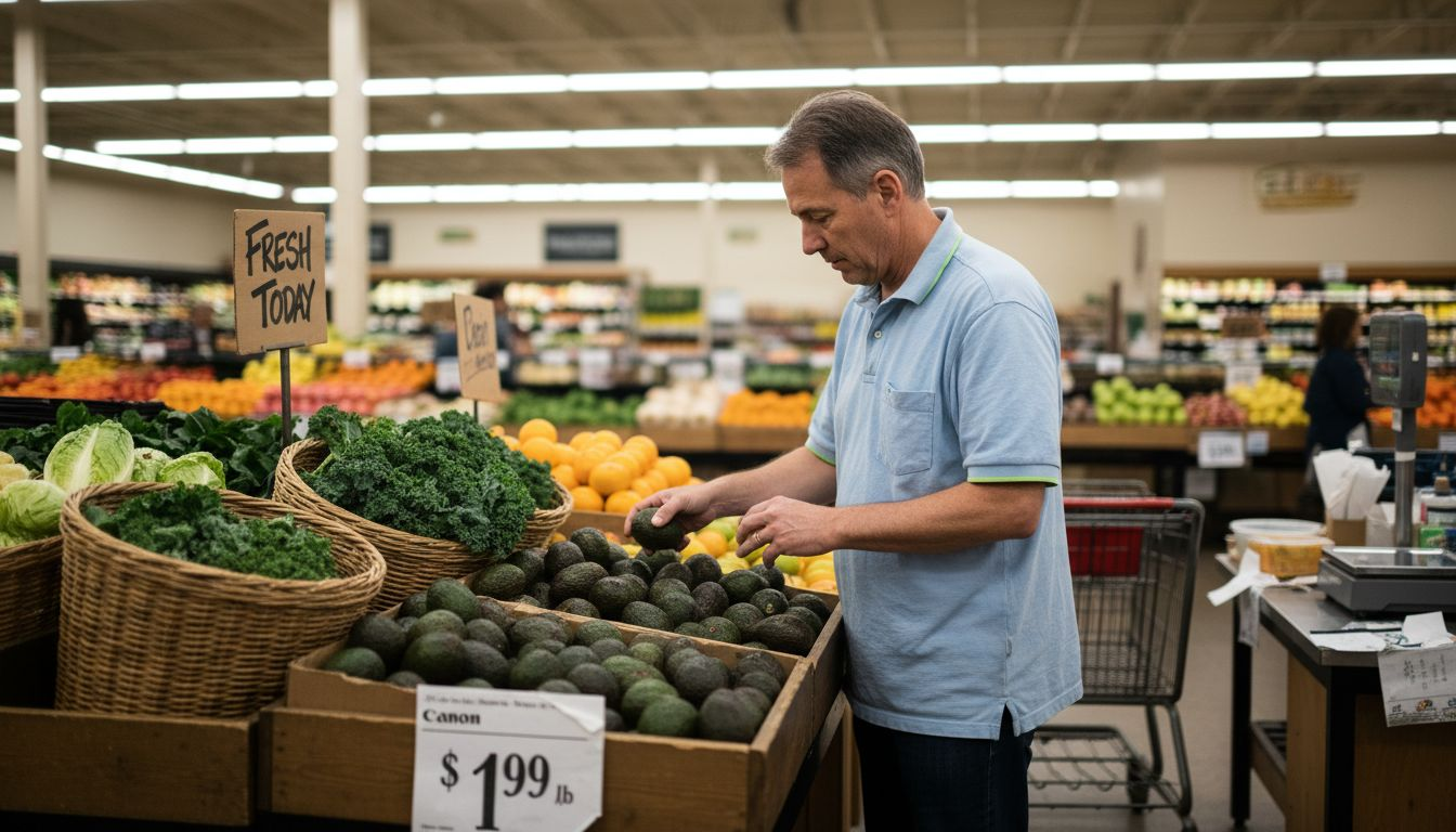 Longevity and Nutrition: Evidence-Based Paths to Vitality 1 Man choosing produce for healthy diet