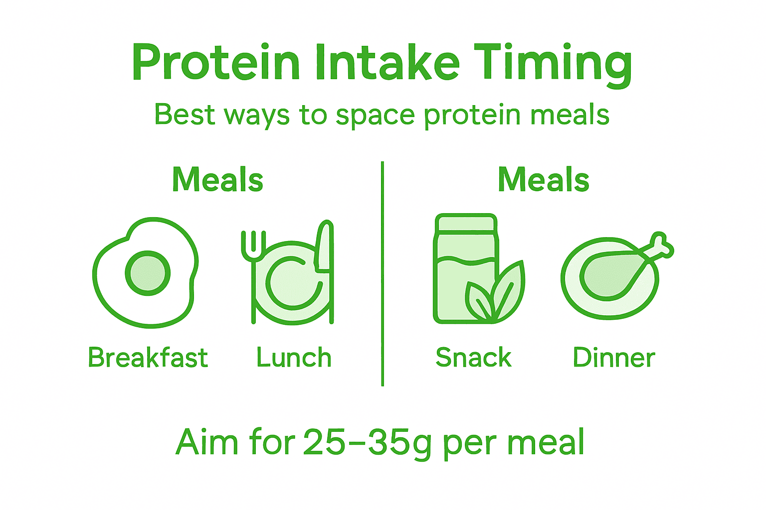 Optimal Protein Intake – Science-Backed Wellness Benefits 2 Infographic showing protein timing tips