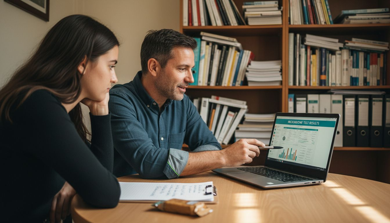 Wellness Trends in 2025 – Impact on Healthy Living 1 Dietitian reviewing gut health results with client