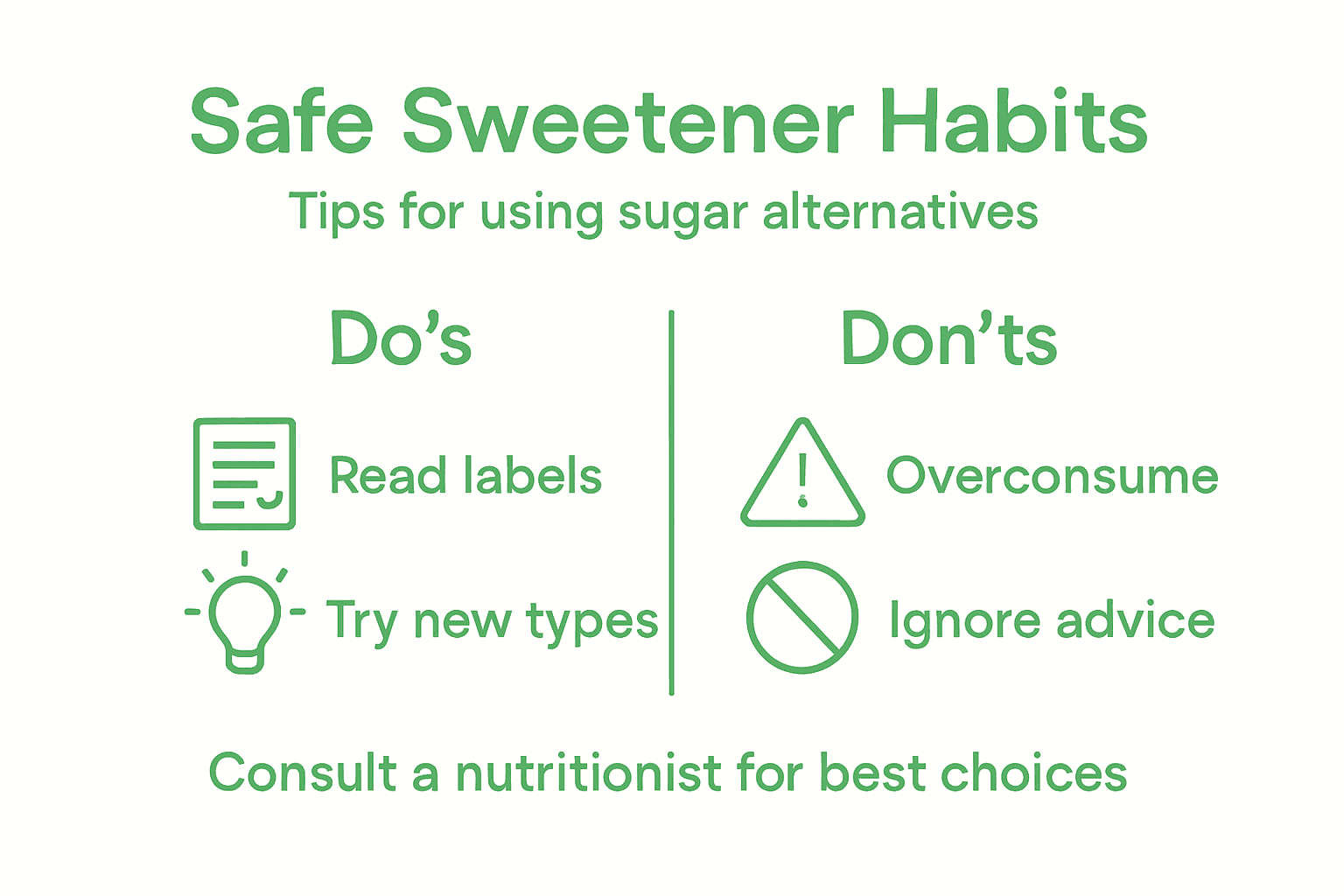 Natural Sugar Alternatives: Healthier Sweetness Choices 2 Infographic showing safe sugar alternative tips