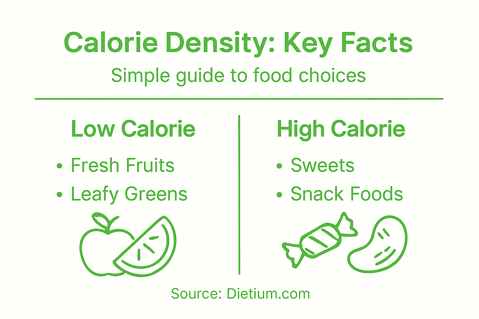 Calorie Density and Its Impact on Healthy Eating 2 Infographic comparing high and low calorie density foods