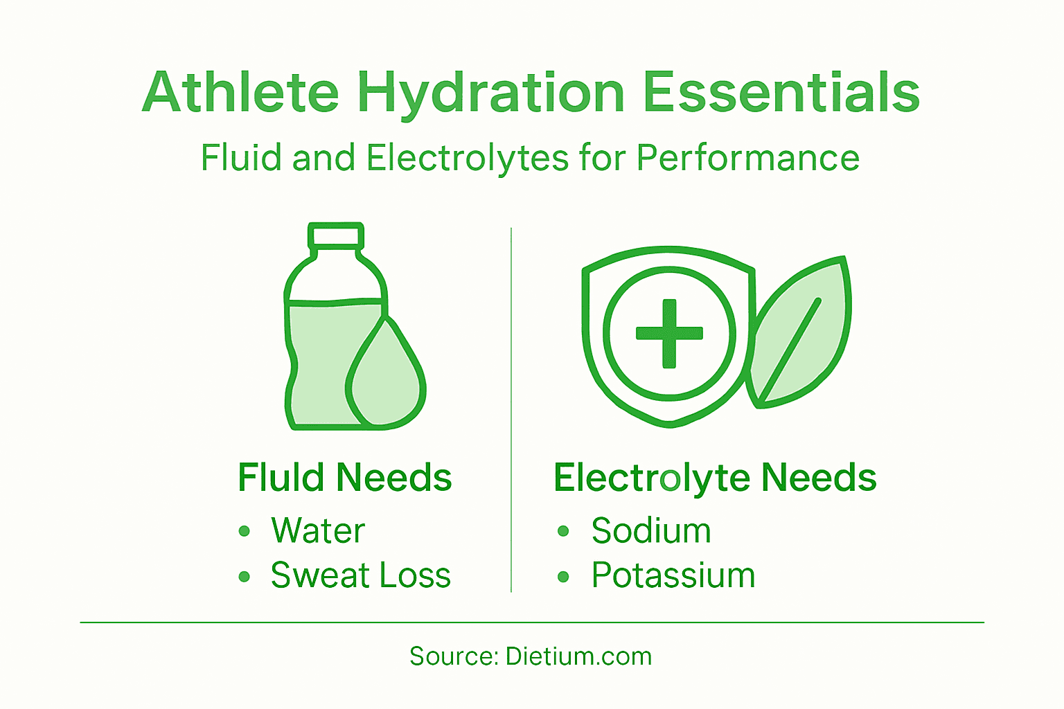 Hydration and Performance: The Athlete’s Key to Peak Results 2 Infographic of fluid and electrolyte needs for athletes
