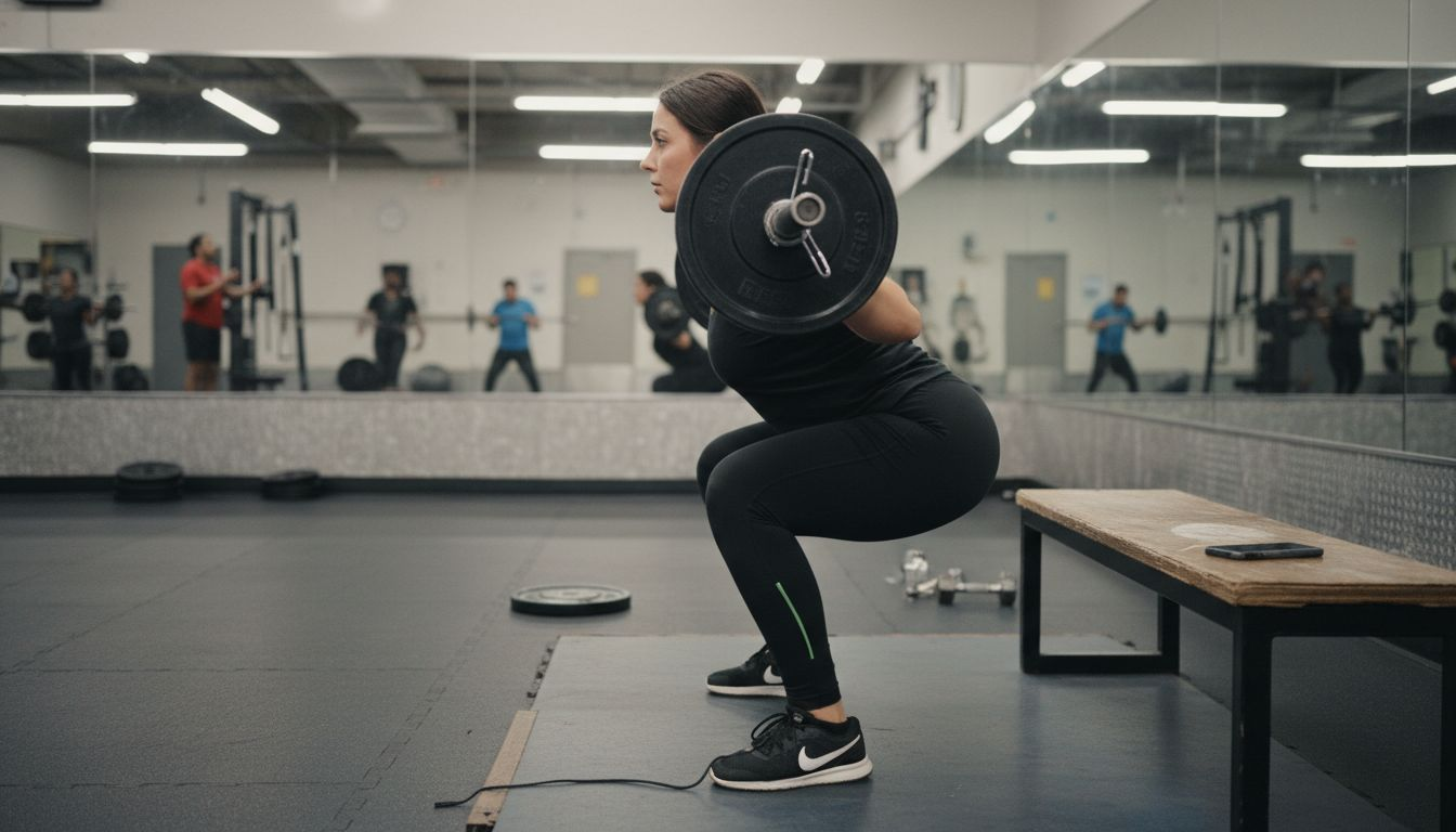 Body Recomposition Explained: Transform Fat and Muscle 1 Woman performing squats at local gym