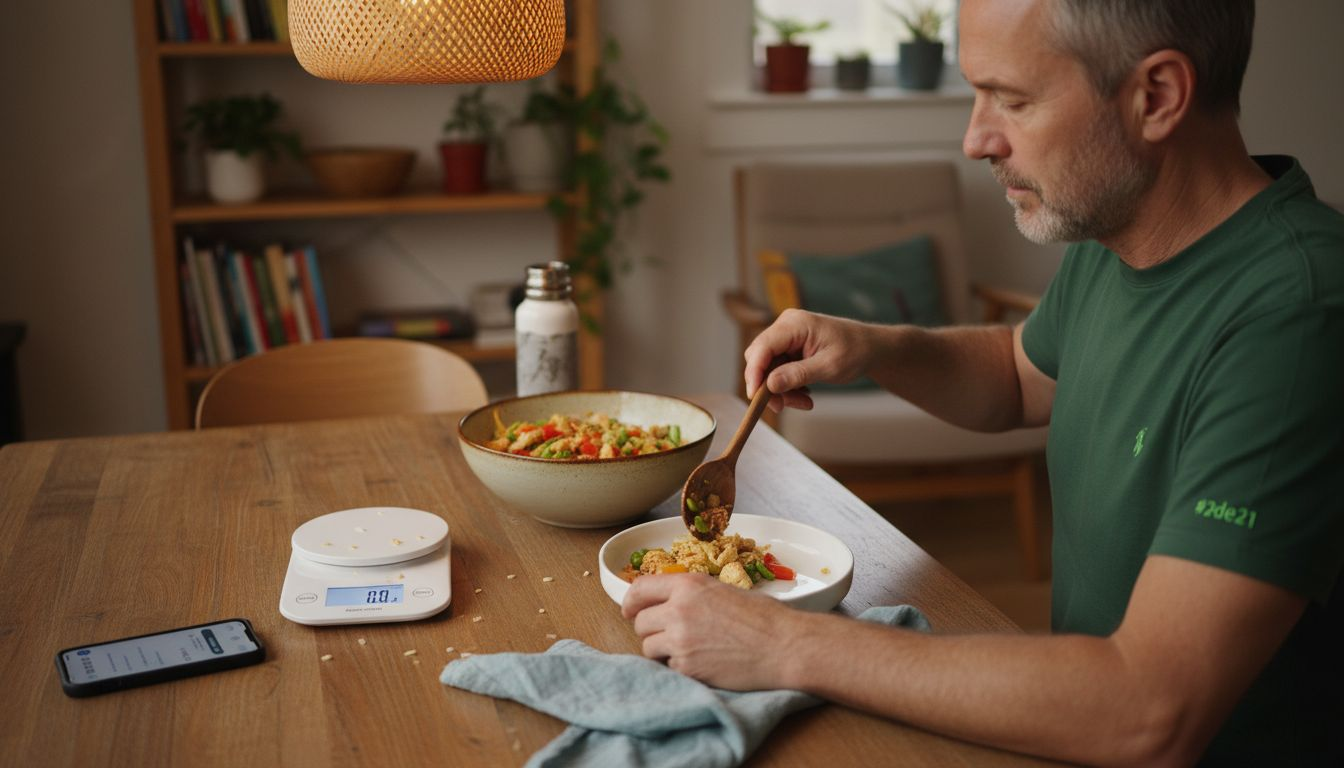 How to Avoid Overeating Naturally with Smart Meal Planning 1 Man using small plate for portion control