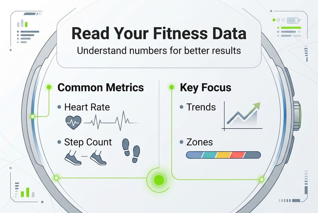 Fitness tracking basics: understand your body and reach goals 2 Infographic shows fitness data and focus areas